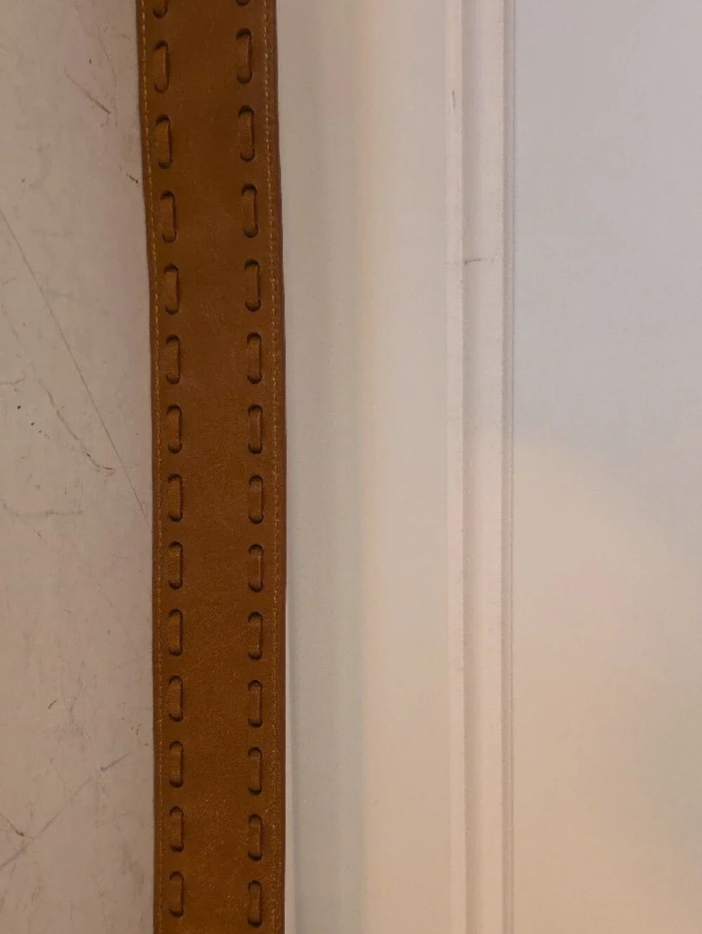 HOBO Brown Leather Embroidered Guitar Strap with Brass Hardware
